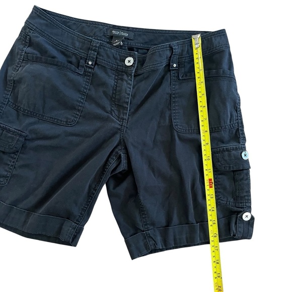 White House Black Market Black Bermuda Cargo Shorts women’s size 8 cotton blend - Picture 6 of 10